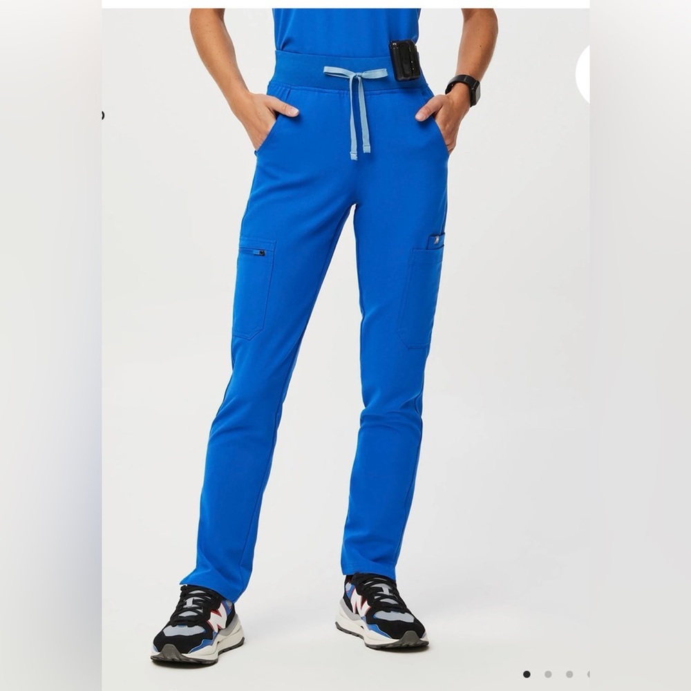 Figs High Waisted Yola Skinny Royal Blue Scrub Pants XS/petite